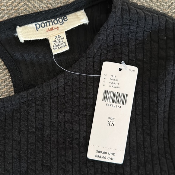 NWT Anthropologie Porriage Black sweater/shirt Size XSmall lightweight - Picture 4 of 9